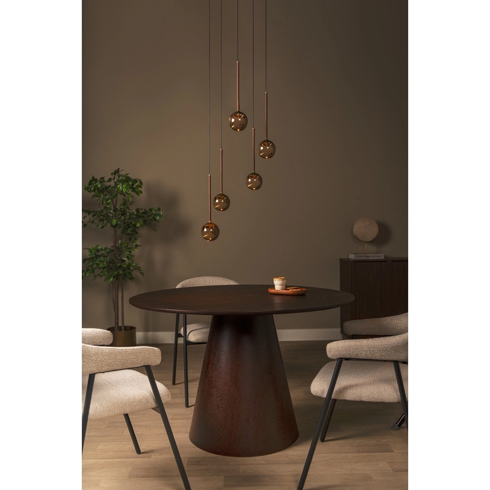 Lampe pendante de conception Calina 5-lumière avec des sphères ambrées Premium by Lucide 5411212242150