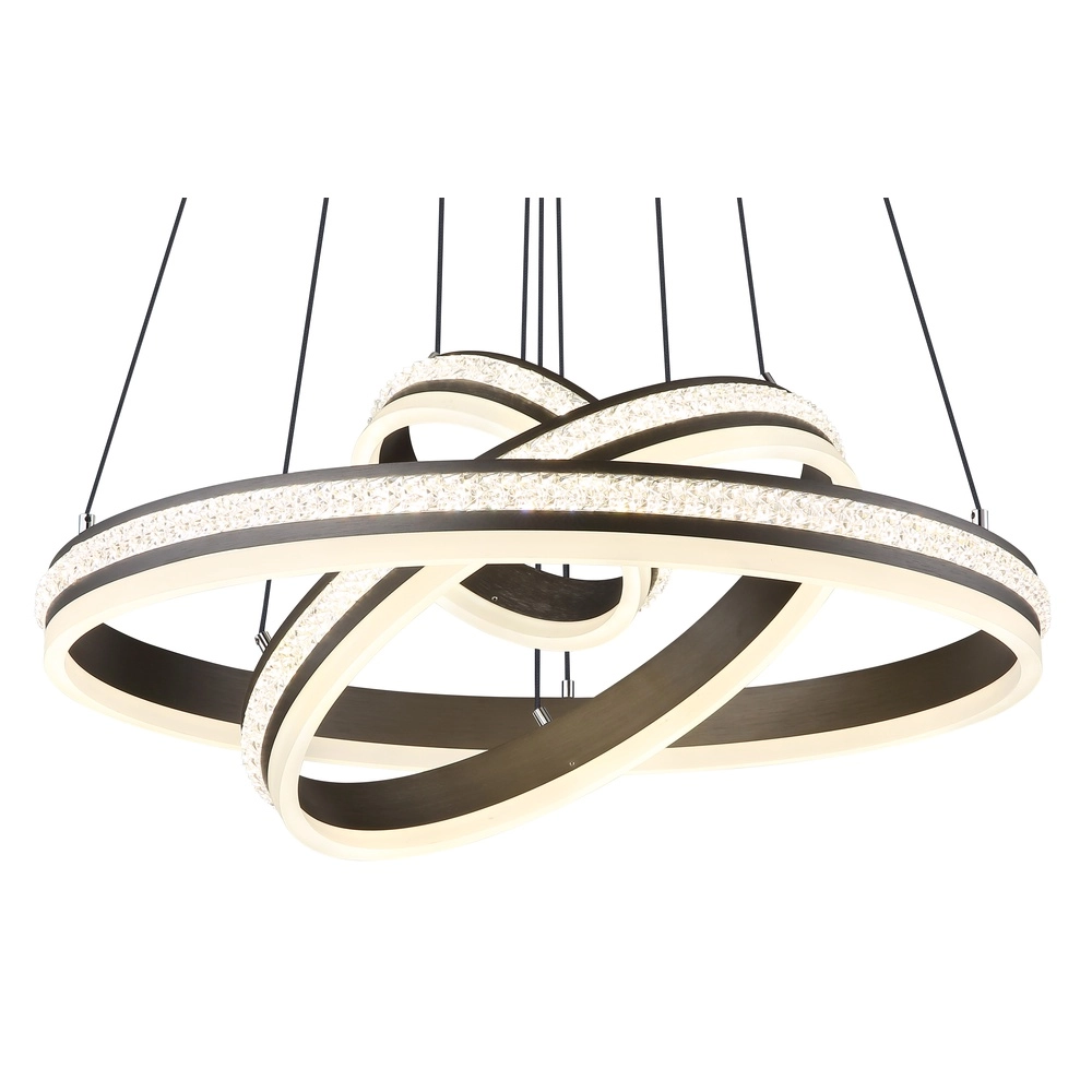 Lampe pendante de conception Grouni 3 anneaux en titane brossés Globo 9007371455003