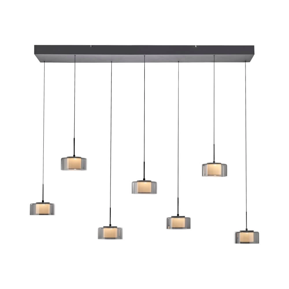 Lampe suspendue 7 lumières Rika noir Paul Neuhaus 4012248383094