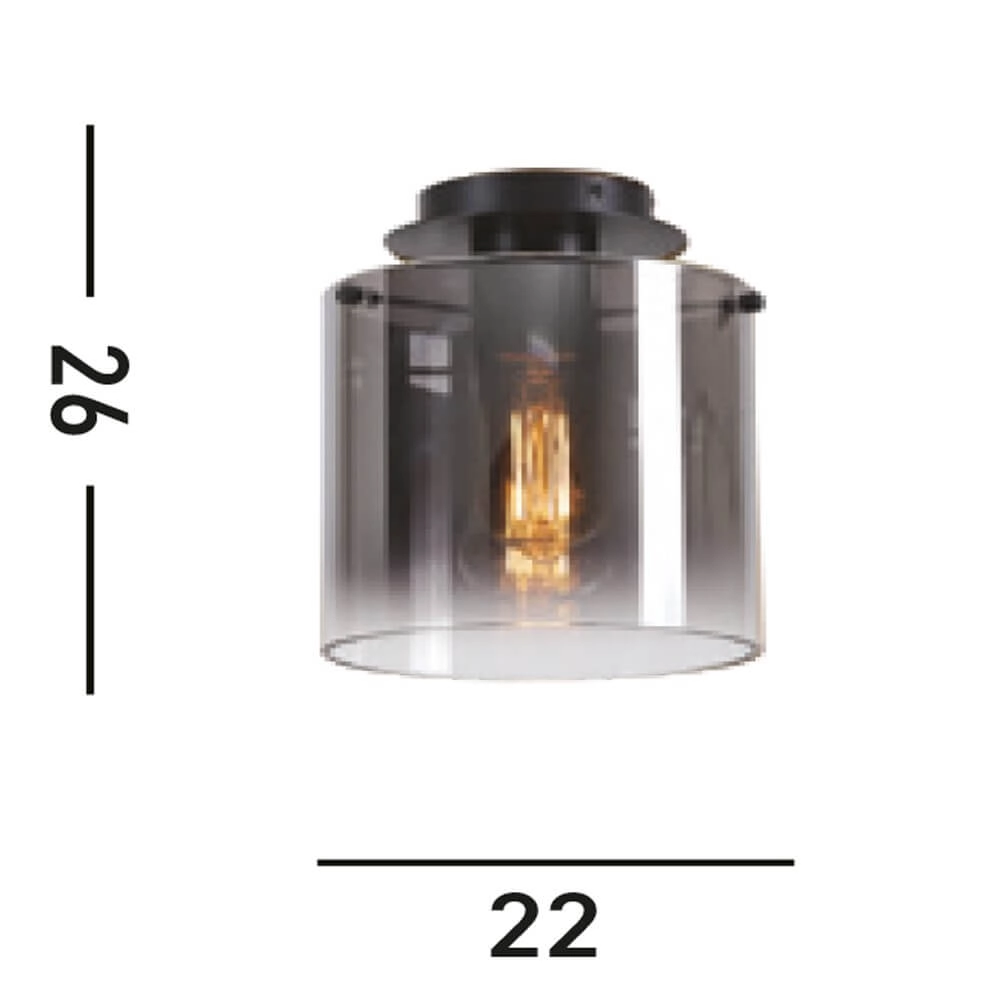 Plafonnier noir Sweden 1 lumière Searchlight 5053423271408