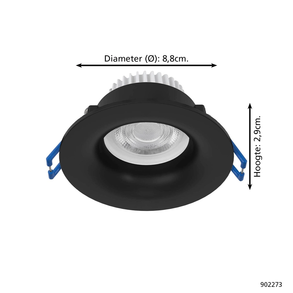 Spot encastré Salabate noir Ø 8,8cm IP65 Eglo 9008606358861