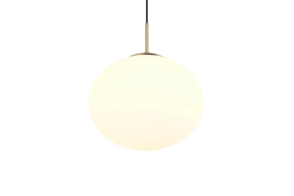 Lampe à suspension ovale Fomento Ø 30cm - laiton avec verre blanc Trio 4017807616217