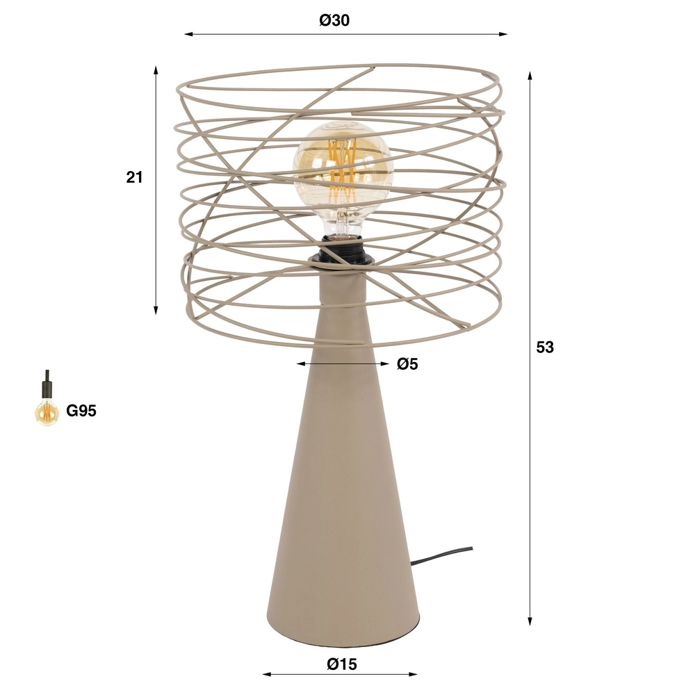 Lampe de table en sable Curl avec capuchon de fil Lyora 8716803512504