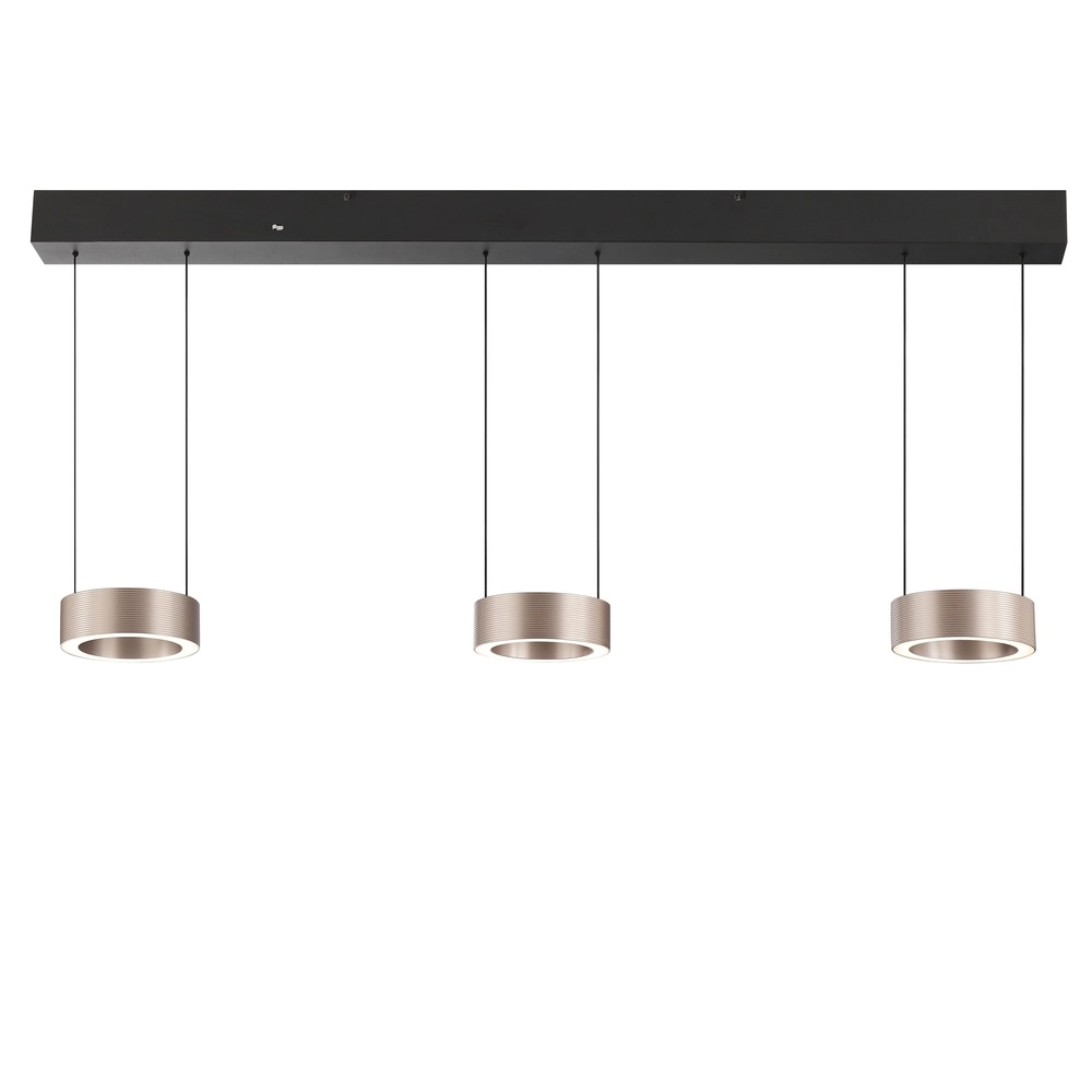 Lampe pendante de conception Axion 3-noir clair avec brun Brilliant 4004353477195