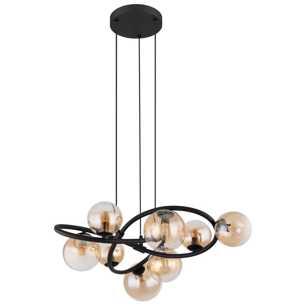 Suspension noire Tuberius Design 8-lumière Globo 9007371449446