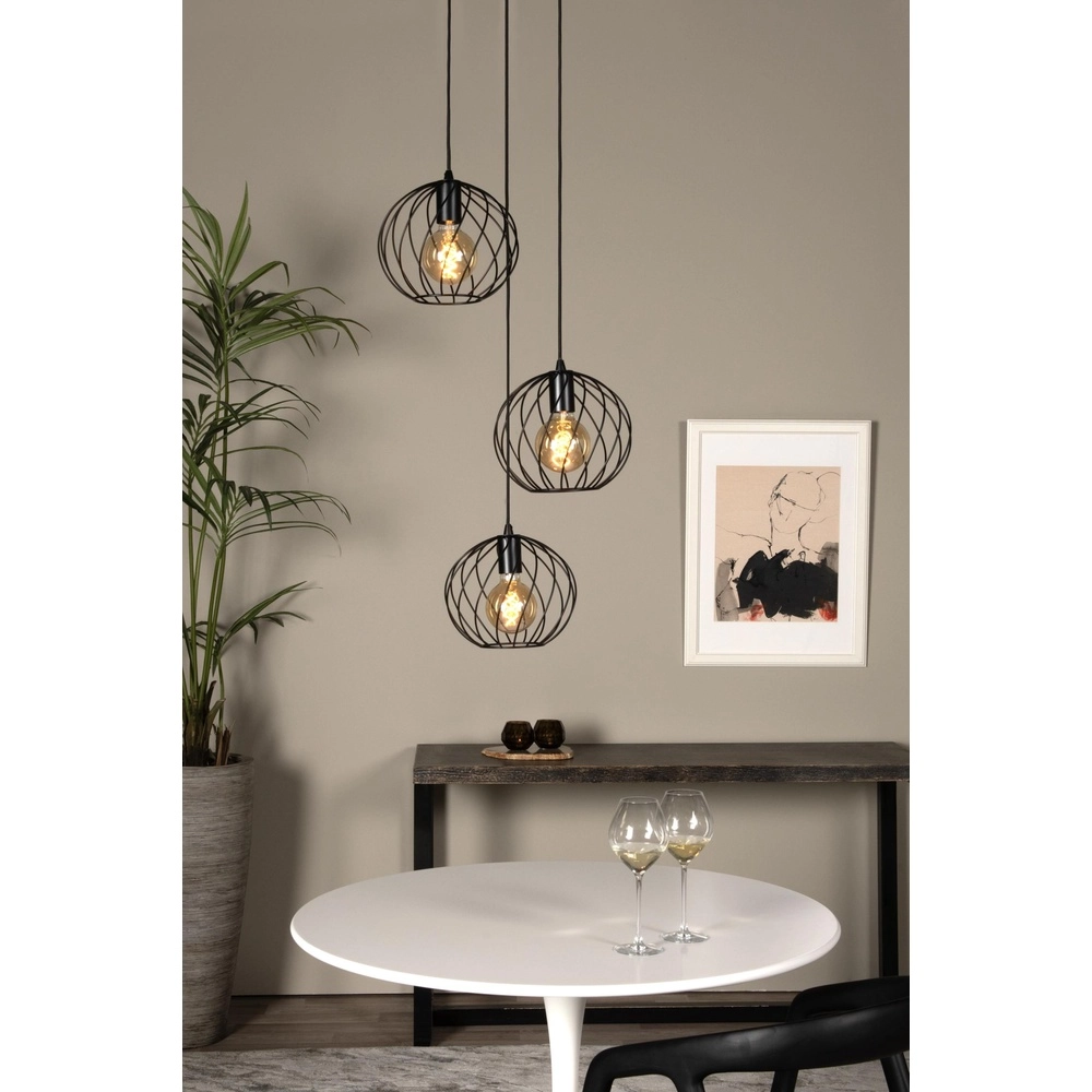 Lampe suspendue Danza Ø 50 cm noir Lucide 5411212211576