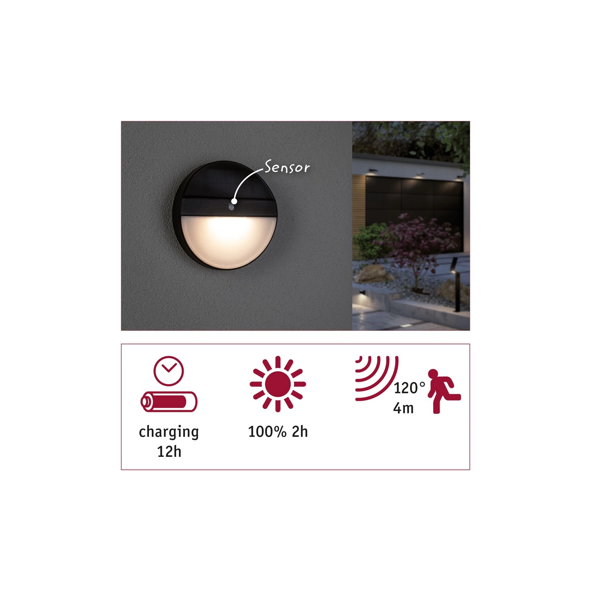 Applique solaire ronde Eloise Paulmann 4000870942642