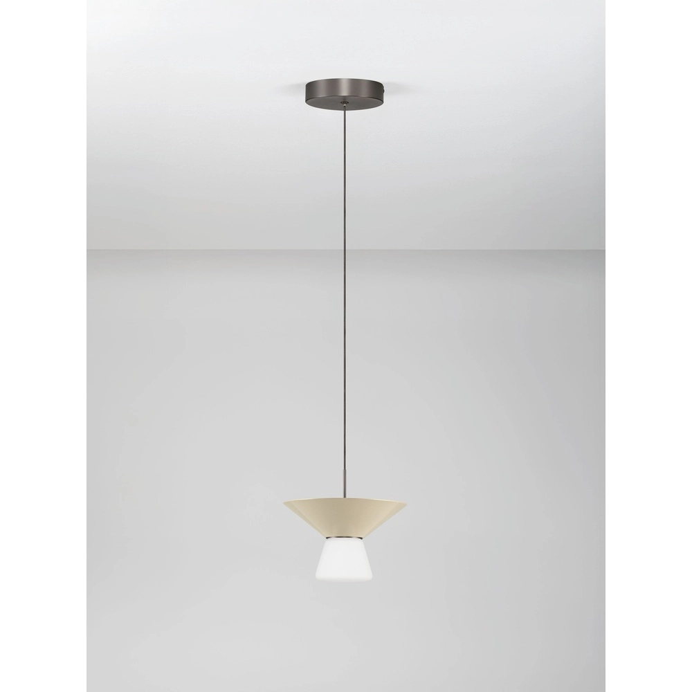 Lampe pendante de conception Baris blanc avec gris Ø 22cm Lyora 5212017495273