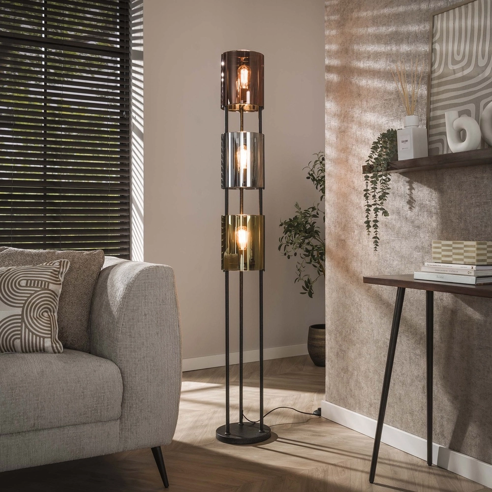 Lampe de pied en verre Lucente Verre coloré - 3x E27