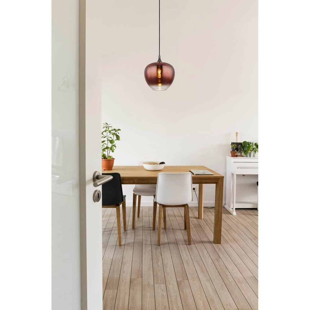 Suspension noire Maxy avec verre rouge Ø 29cm Globo 9007371453979