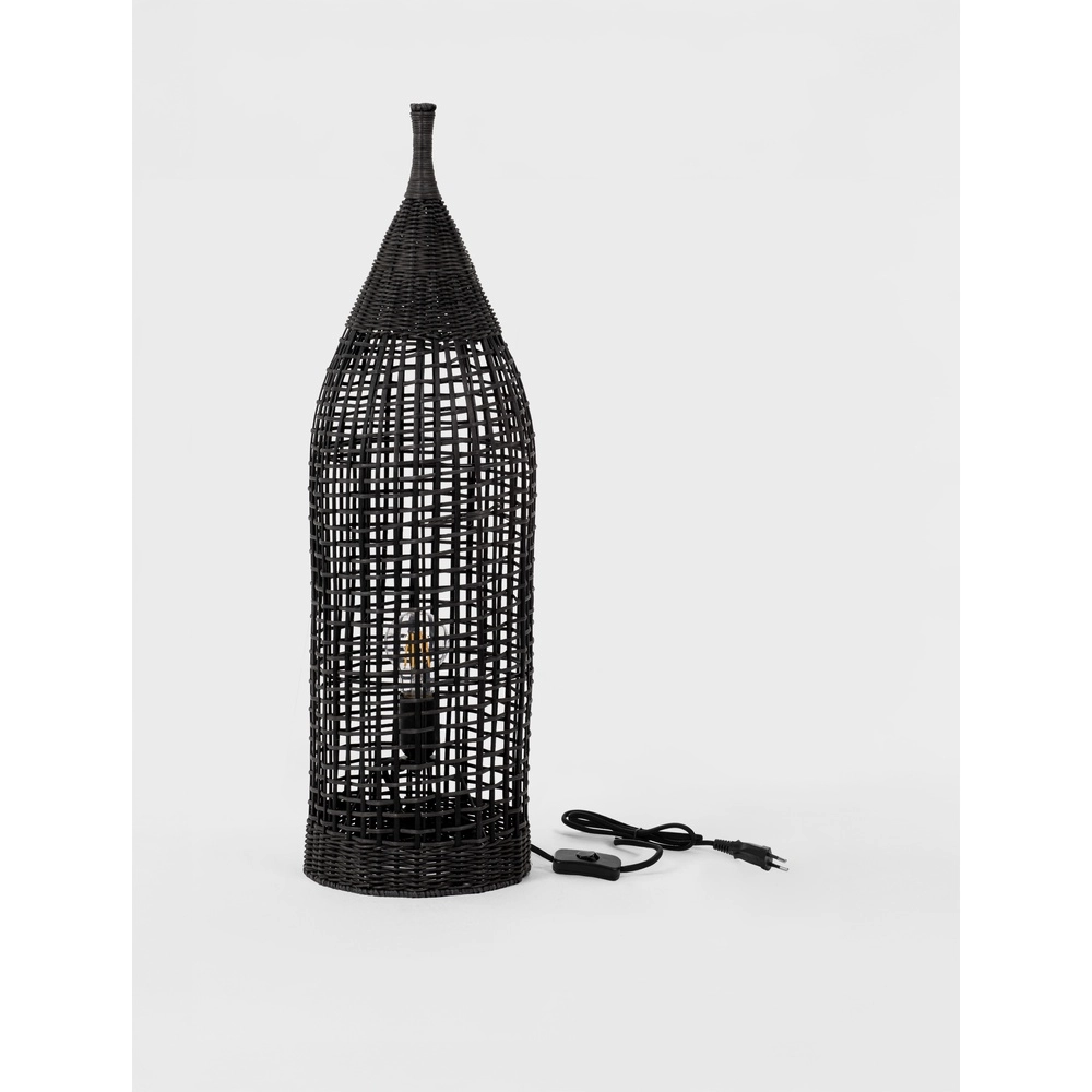 Lampadaire bohème Naos rotin 73H noir Lyora 5212017477569