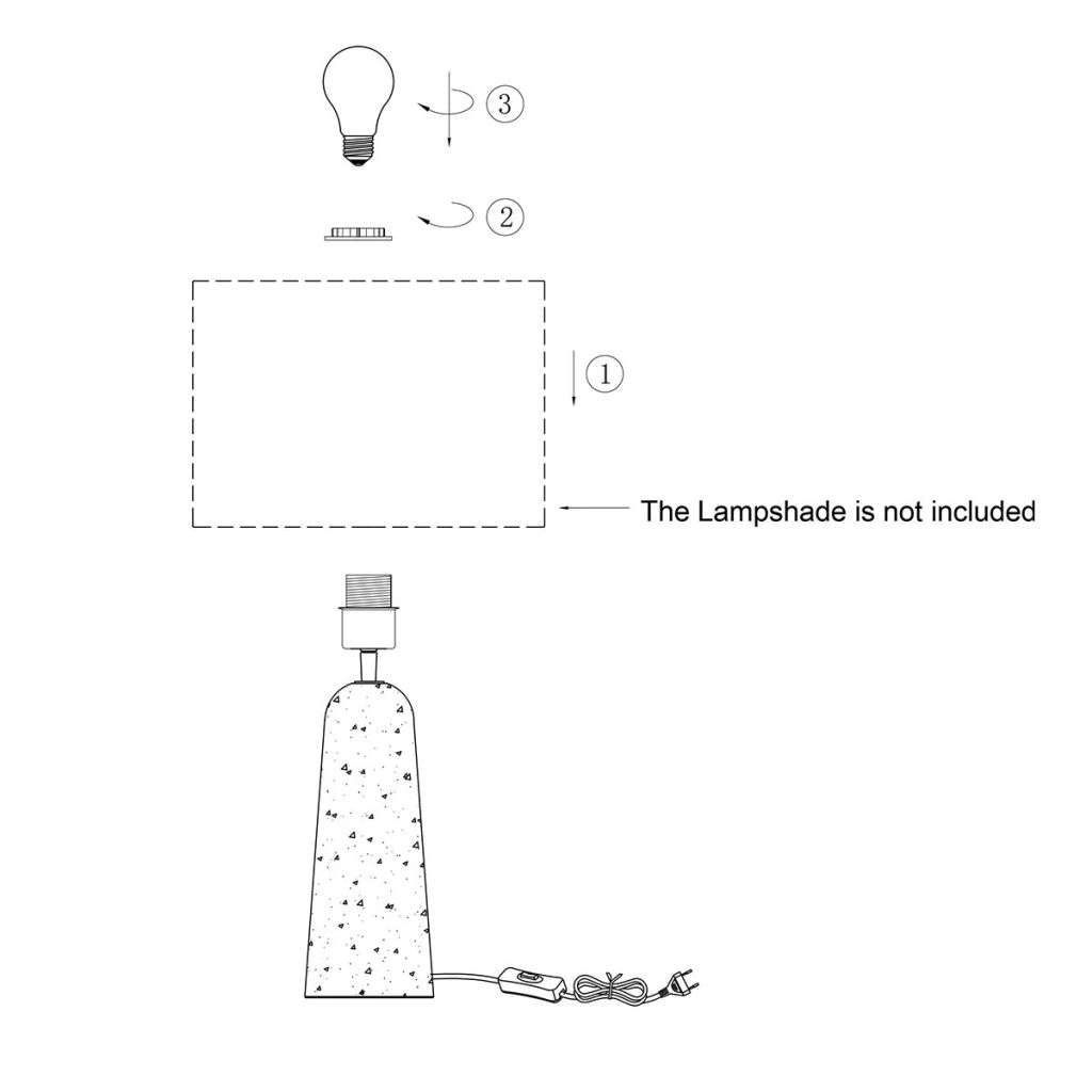 Lampe de table en pierre Travino avec une teinte paille Ø30cm Steinhauer 8712746183450