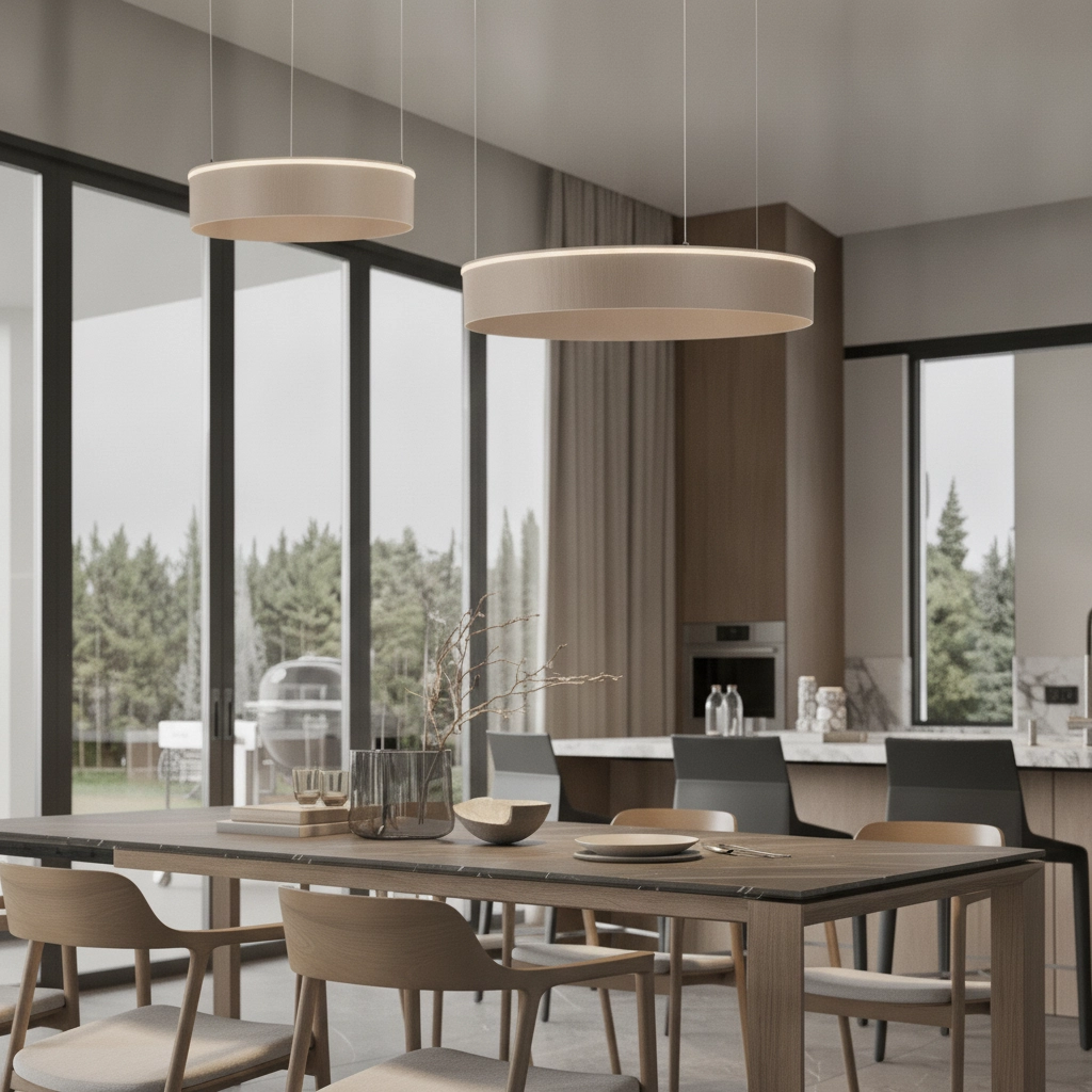 Lampe pendante moderne Olivia Double brun sable