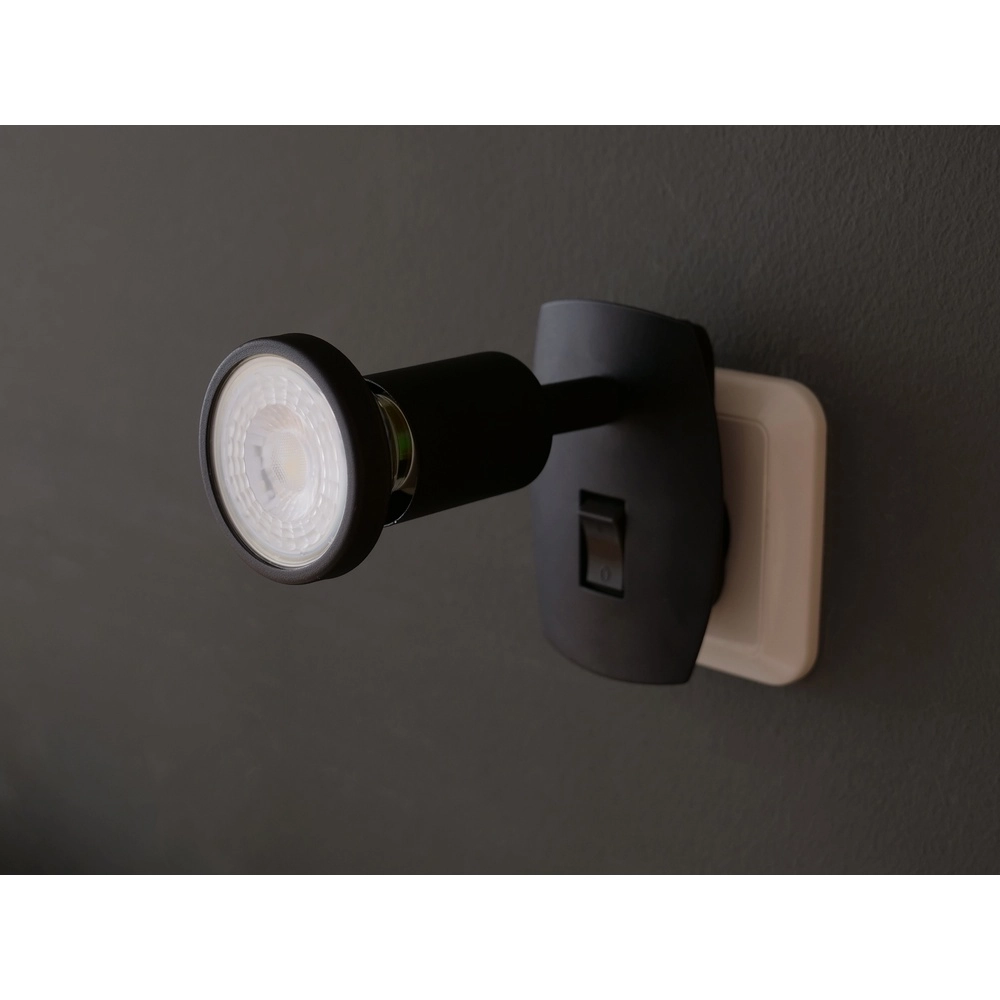 Lampe murale à prise Parrini Interrupteur - Noir Eglo 9002759316440