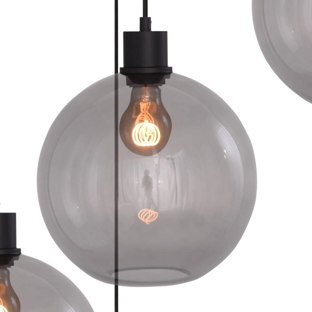 Lampe suspendue Vide Lazise 5x Ø 20cm noir Masterlight 8718121303574