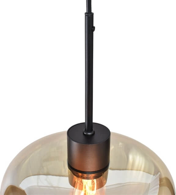 Suspension 6 lumières Genua noir avec 4x verre doré et 2x pendentif Masterlight 8718121357010