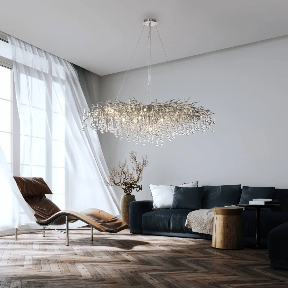 Grand lustre Icicle acier Paul Neuhaus 4012248332924