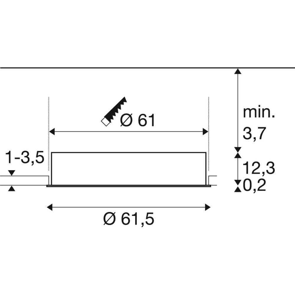 Plafonnier encastré Medo 60 blanc Ø 60cm avec cadre SLV 4024163297660