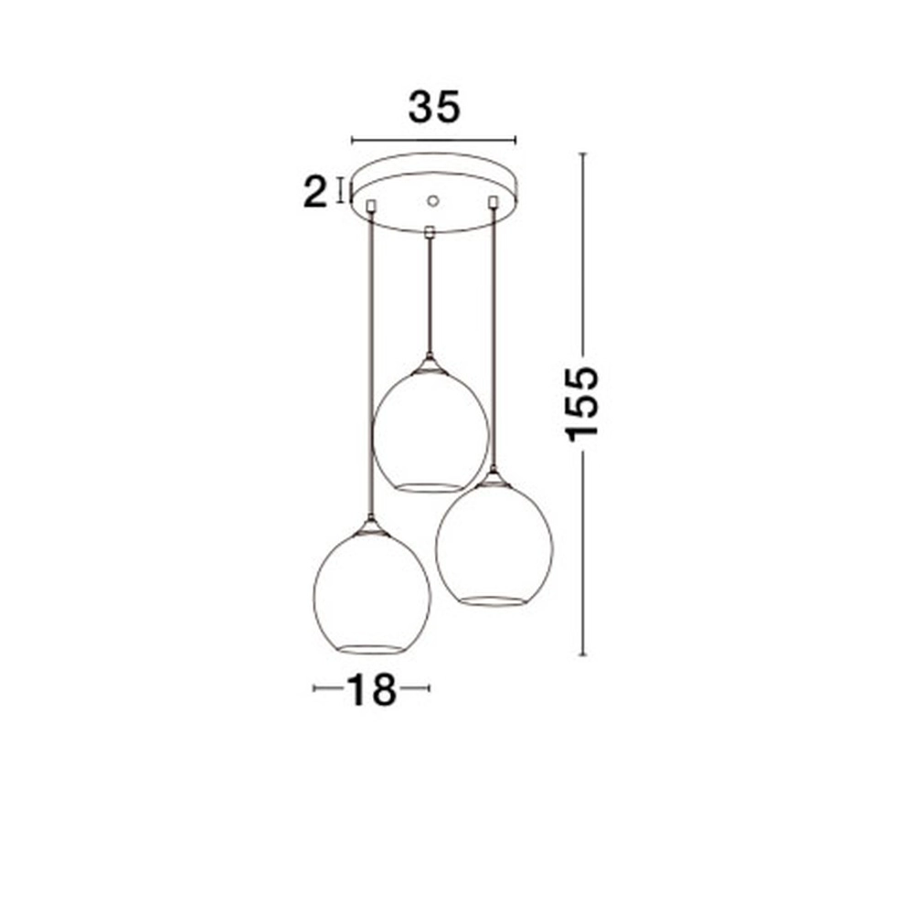Suspension Blaze Verre cuivré à 3 lumières Lyora 5212017412744