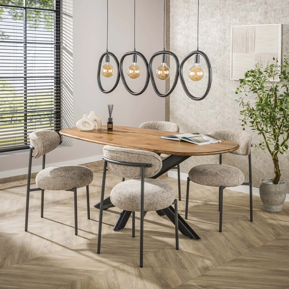 Lampe pendante Anneaux Pebble Noir arctique - 4x E27 Lyora 8716803511019