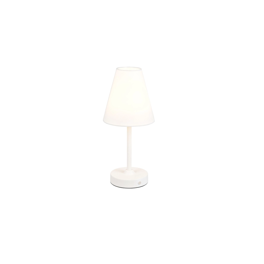 Lampe de table Kenny blanc avec capuchon blanc