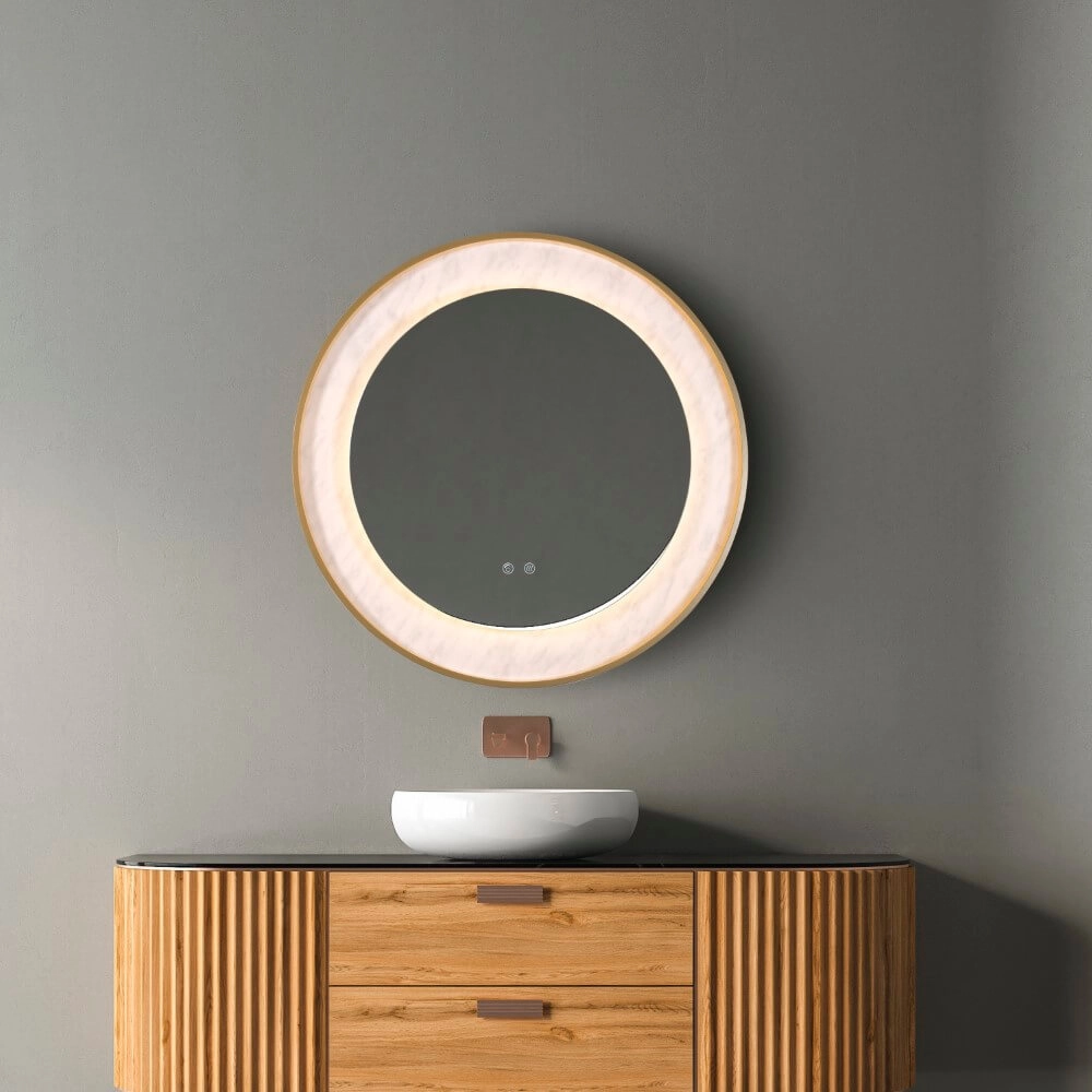 Miroir de salle de bain Luxo De l’or avec de la lumière Searchlight 5053423272108