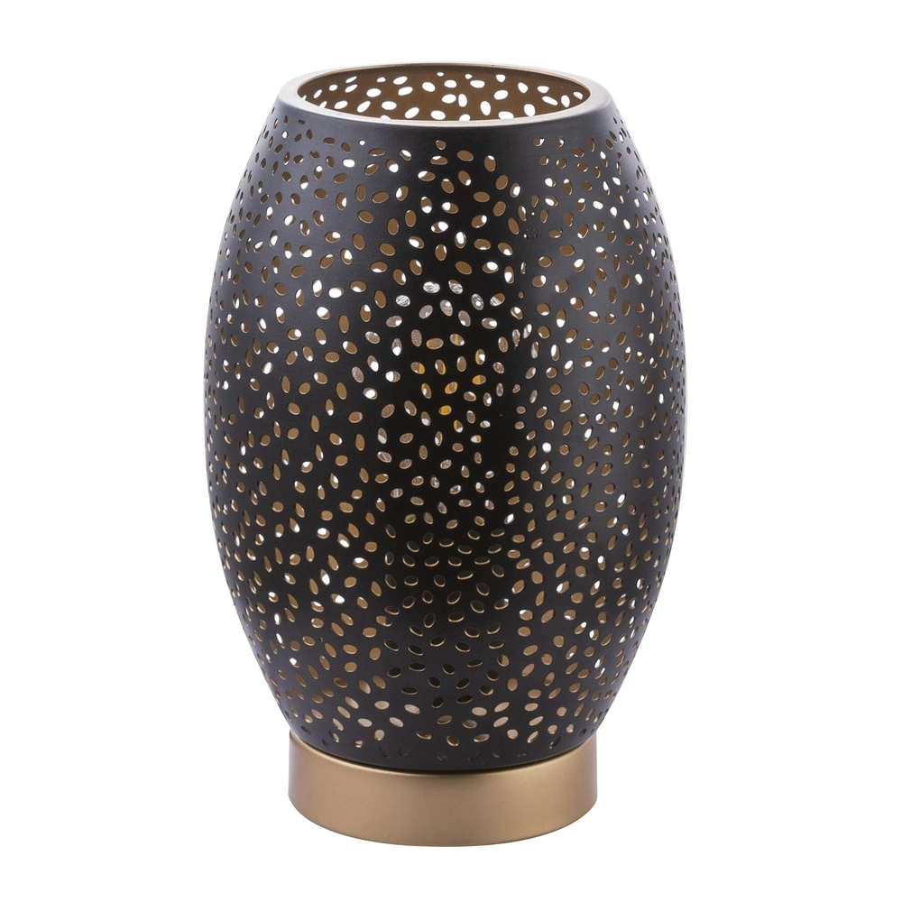Lampe de table Narri Noir avec or - petits trous Globo 9007371372553