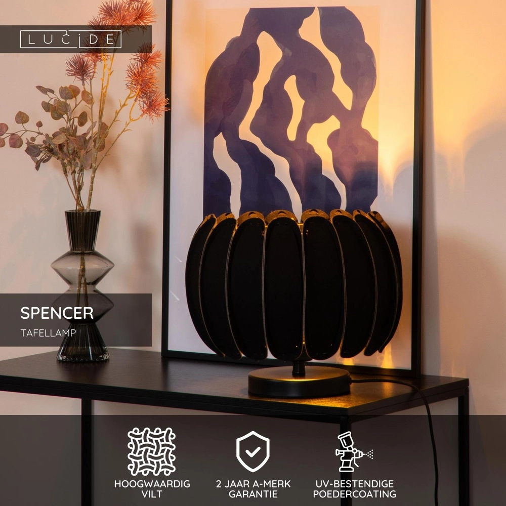 Lampe de table Spencer Noir Lucide 5411212343727
