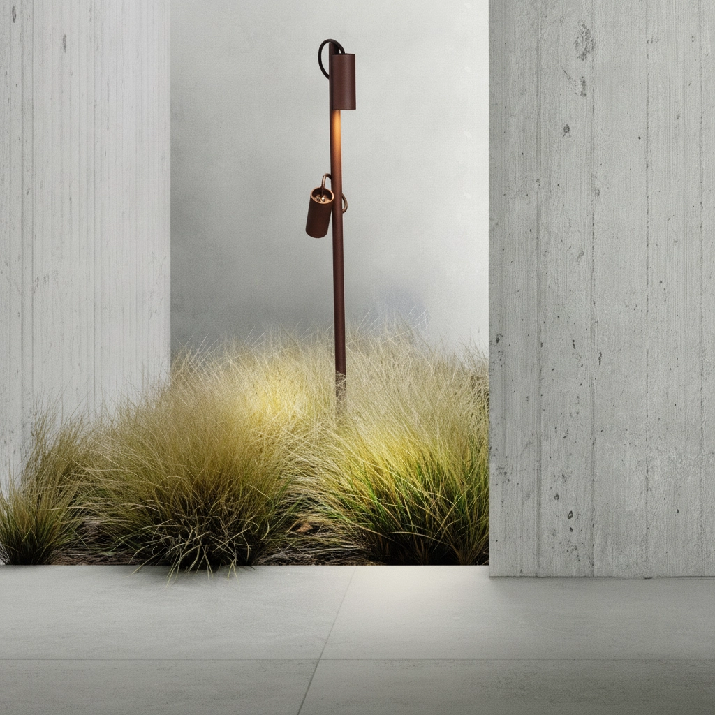Lampe de jardin Darma Double brun rouille