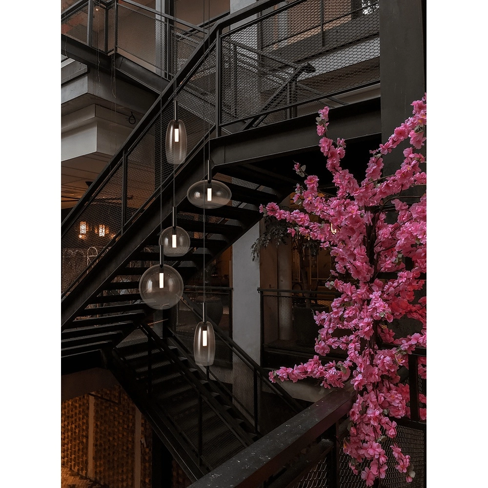 Lampe pendante 5L vide Lido Ball avec du verre qui s’estompe à la fumée Masterlight 8718121335575