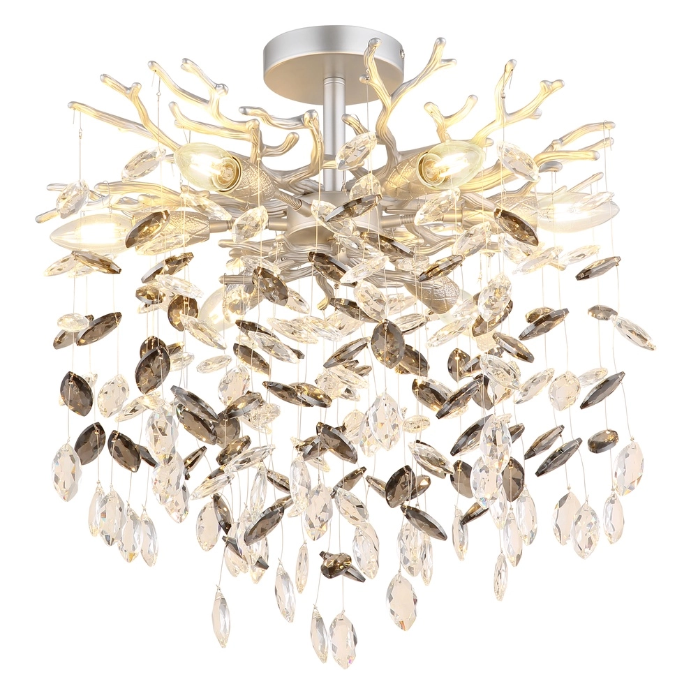 Lampe de plafond Queena Gris argenté Ø 50cm