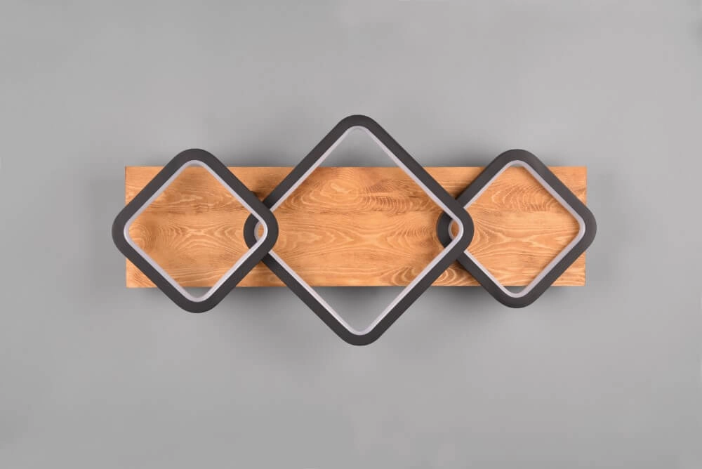 Plafonnier design Rama 3800lm - bois avec noir Trio 4017807577075