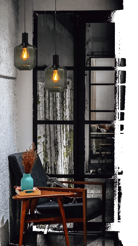 Lampe suspendue noire Porto avec verre vert Jagger - Ø 19cm Masterlight 8718121269344