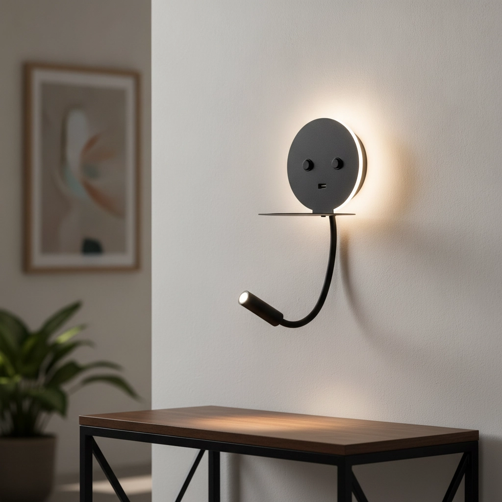 Lampe de chevet Eclip Noir avec USB