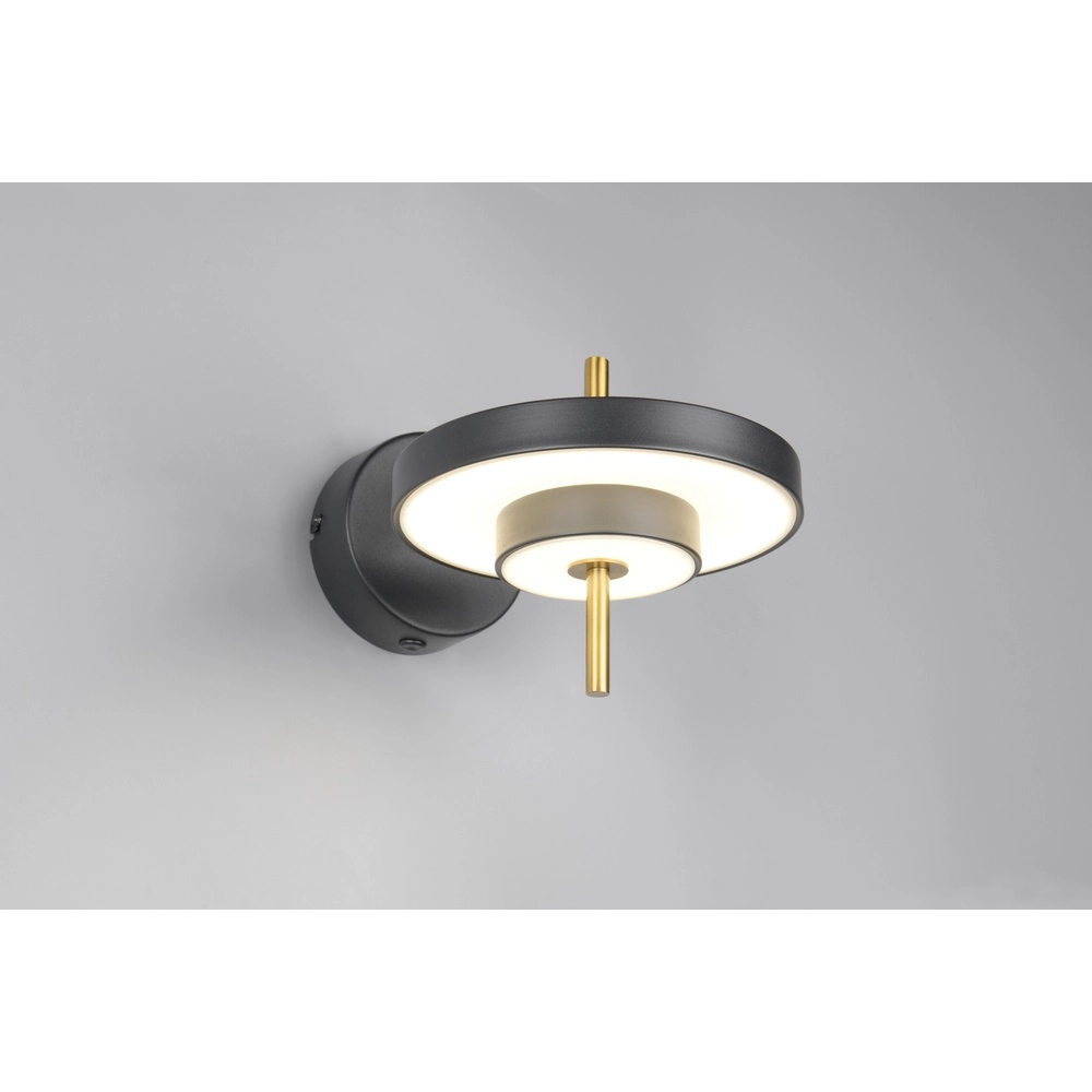 Applique murale moderne Keaton noir avec or Trio 4017807655742