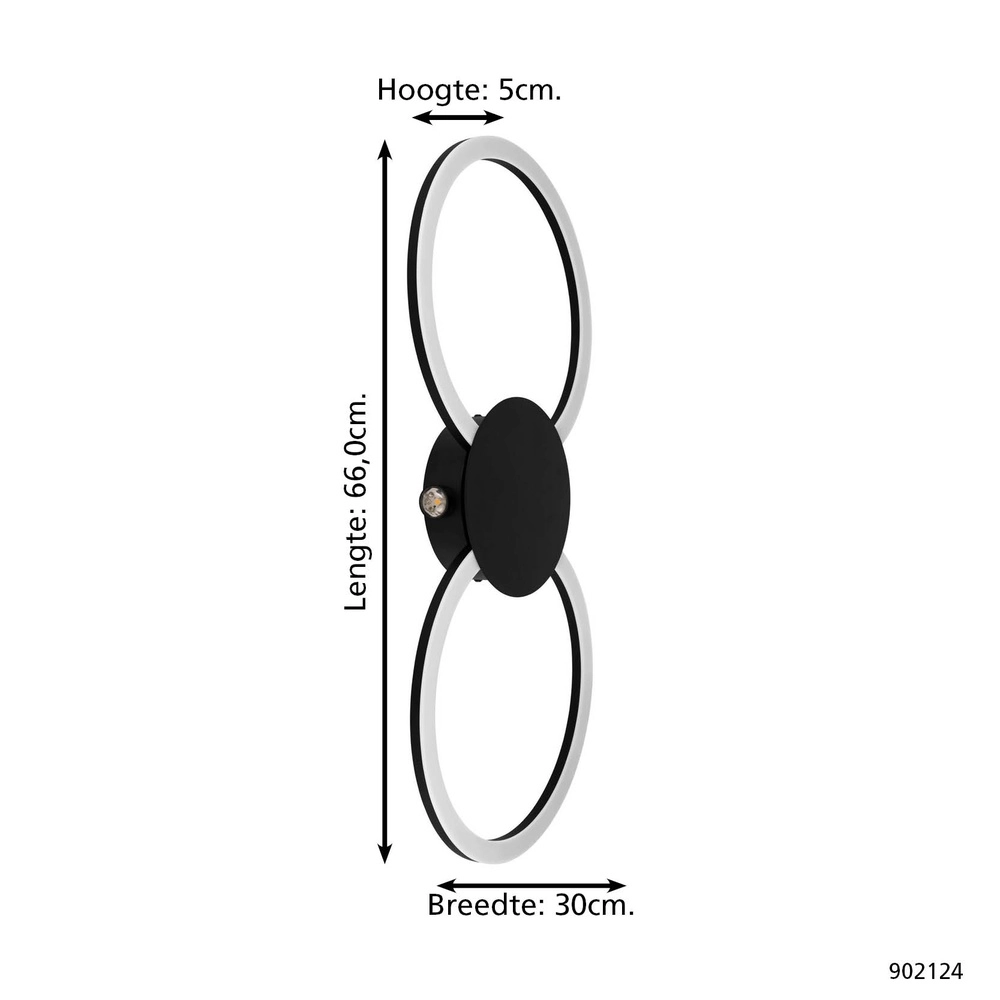 Applique murale design Venticello 1 noir Eglo 9008606357444