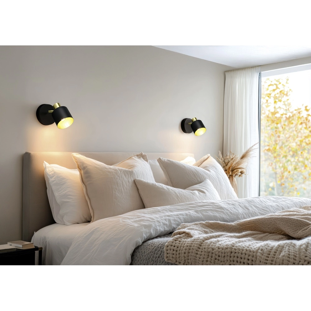Spot mural Eva noir avec or Trio 4017807654646