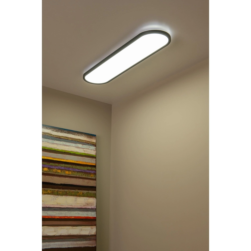 Éclairage ovale de plafond Elly 36W noir Lucide 5411212071828