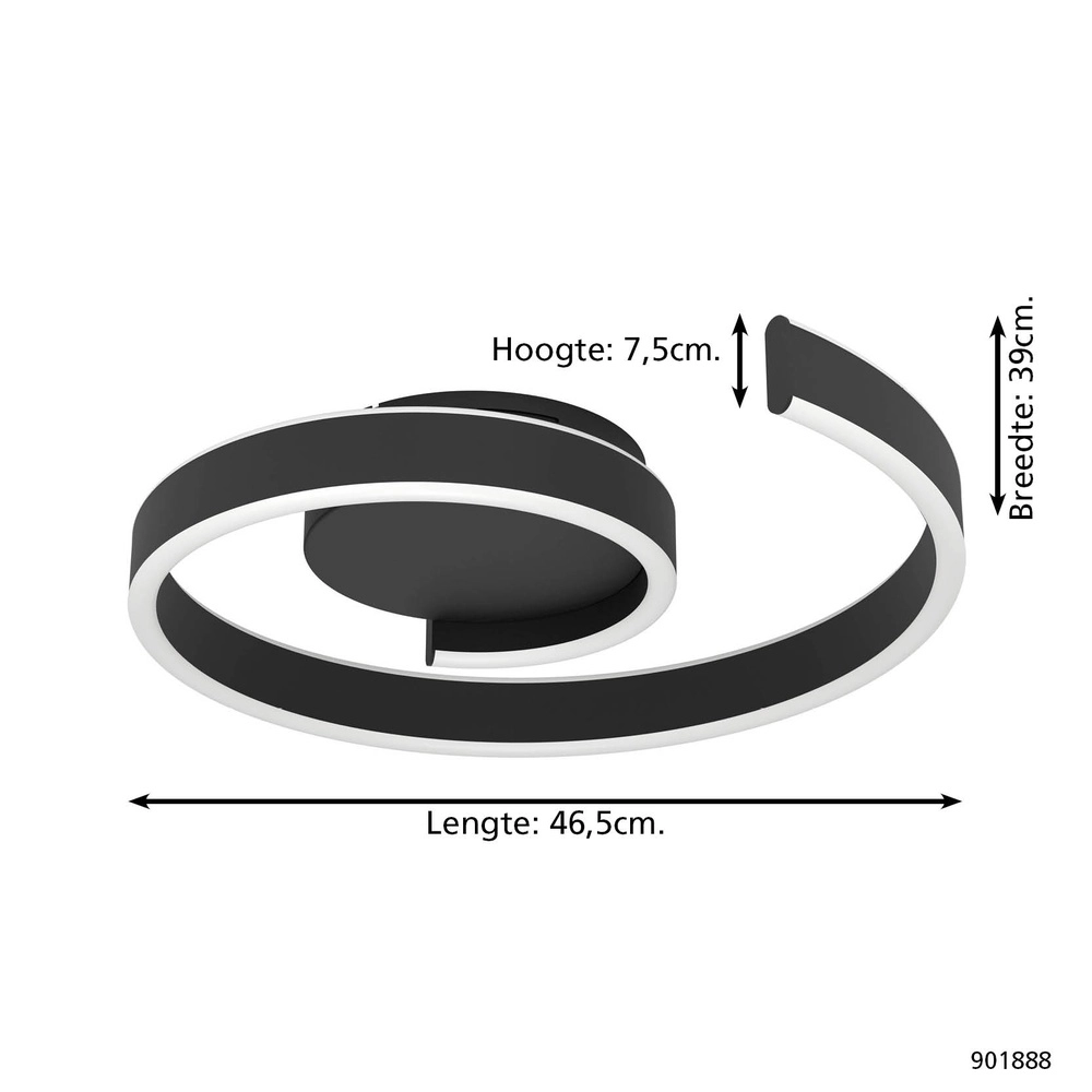Plafonnier intelligent Andabaia-Z Design noir Eglo 9008606358298