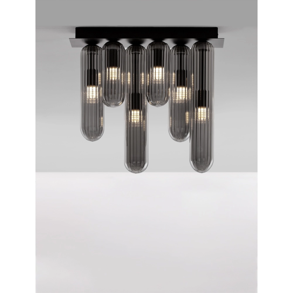 Plafonnier design Gustave noir 6 lumières Lyora 5212017443328