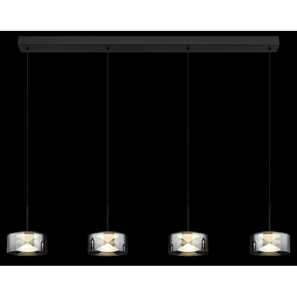 Lampe pendante de conception Belinda Noir à 4 lumières Globo 9007371531295
