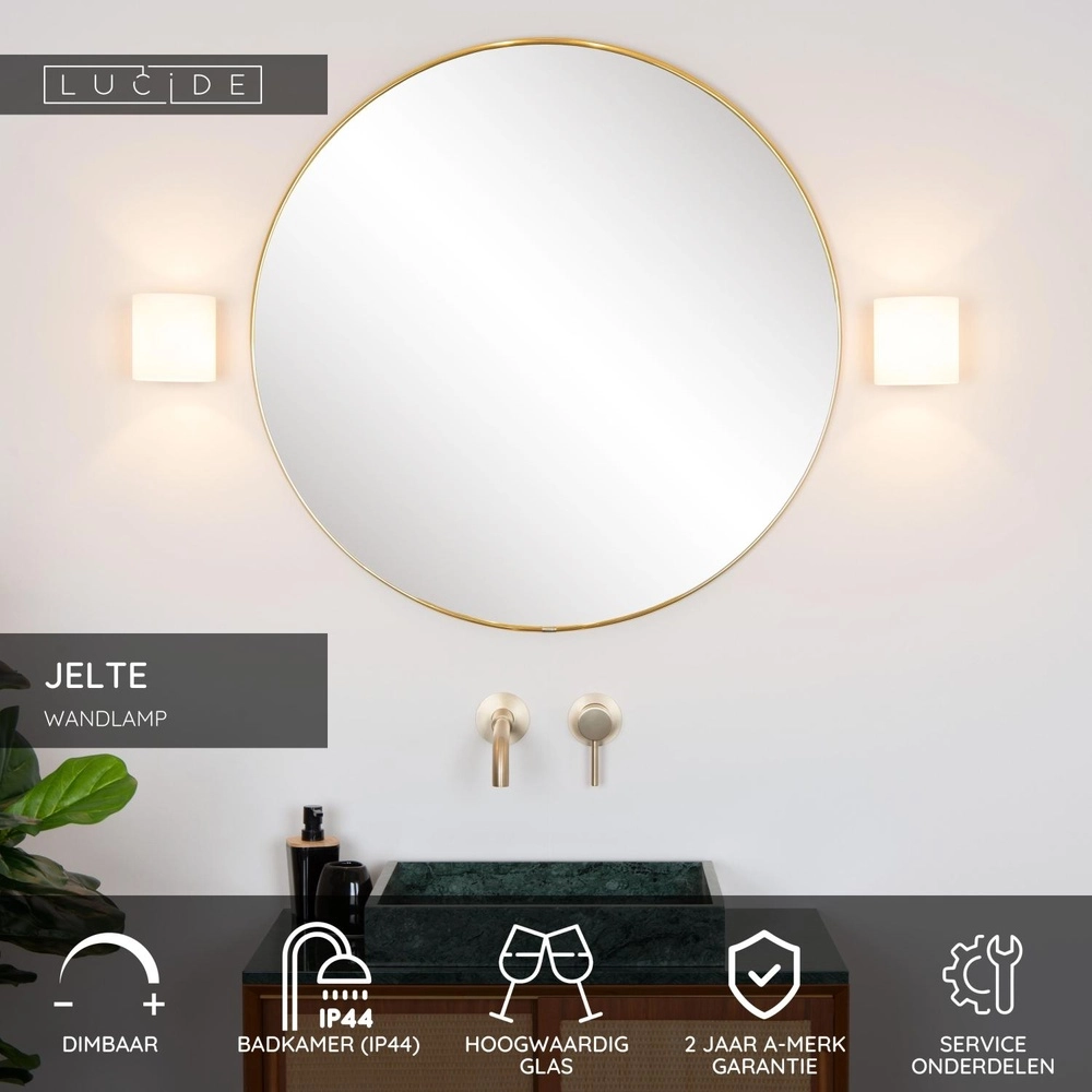 Lampe murale de conception Jelte IP44 adapté aux toilettes Lucide 5411212040428