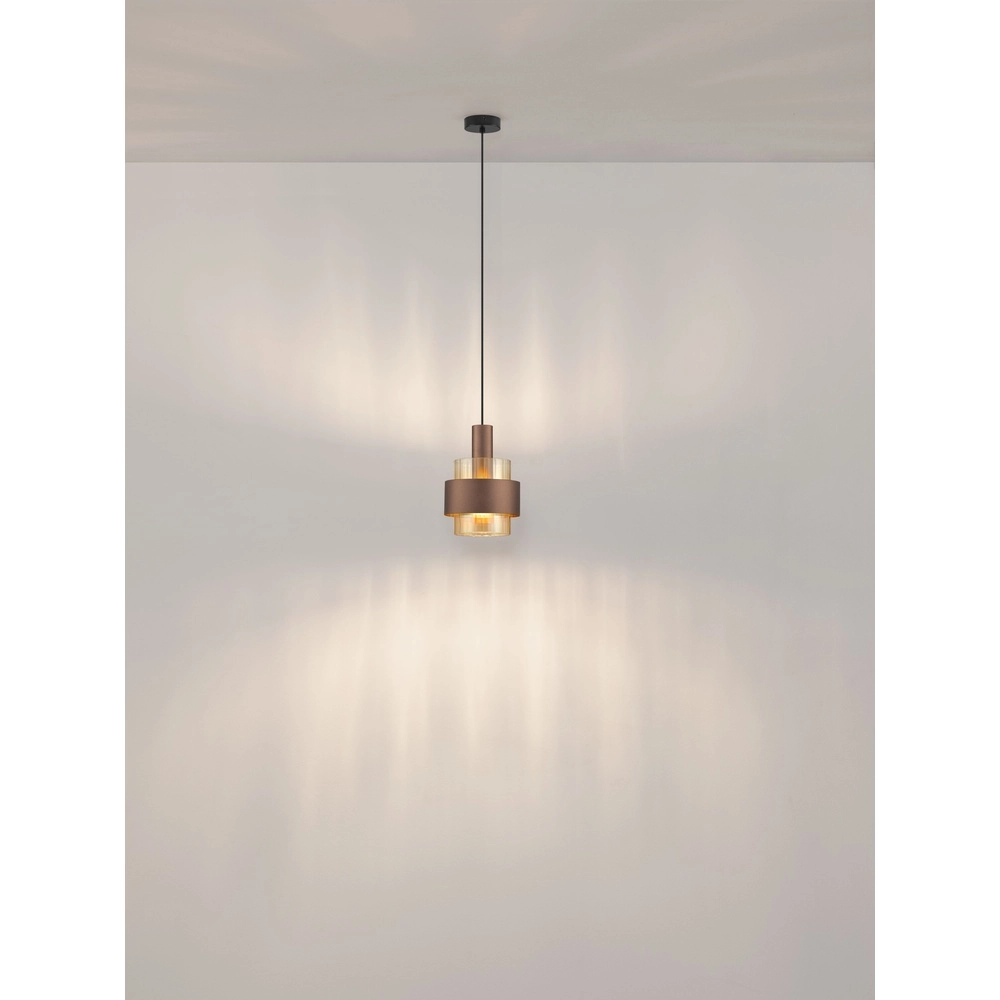 Lampe pendante moderne Serena brun café Ø 18,5cm Lyora 5212063501133