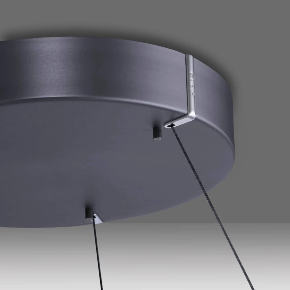 Lampe suspendue élégante Pure E-Loop gris Ø 70cm Paul Neuhaus 4012248372289