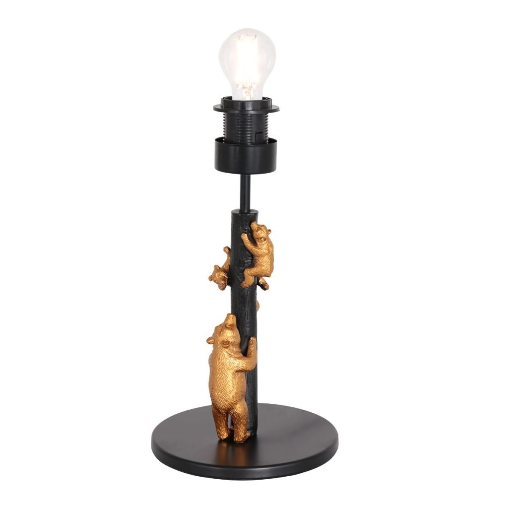 Lampe de table noire Animaux avec un chapeau en liège Ø20cm Steinhauer 8712746180572