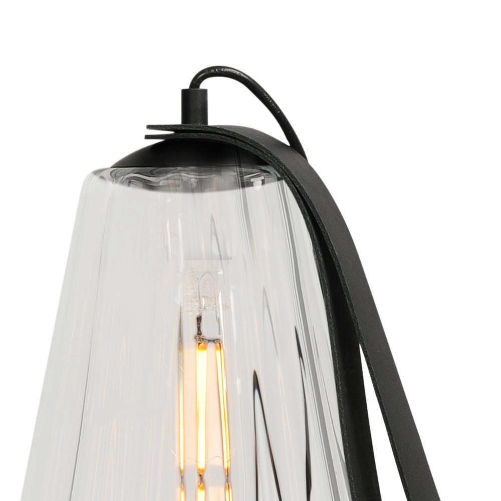 Lampe de table noire Diamond 80 cm avec verre transparent Masterlight 8718121259215