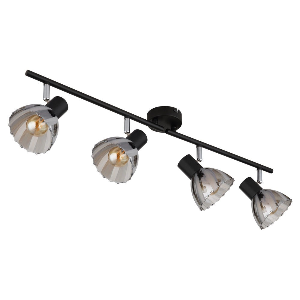 Lampe de plafond à 4 lumières Zachery Noir Globo 9007371525492