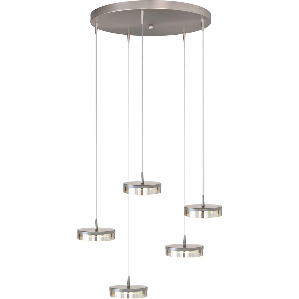 Lampe suspendue à 5 lumières Imperia Ø 50 cm de nickel