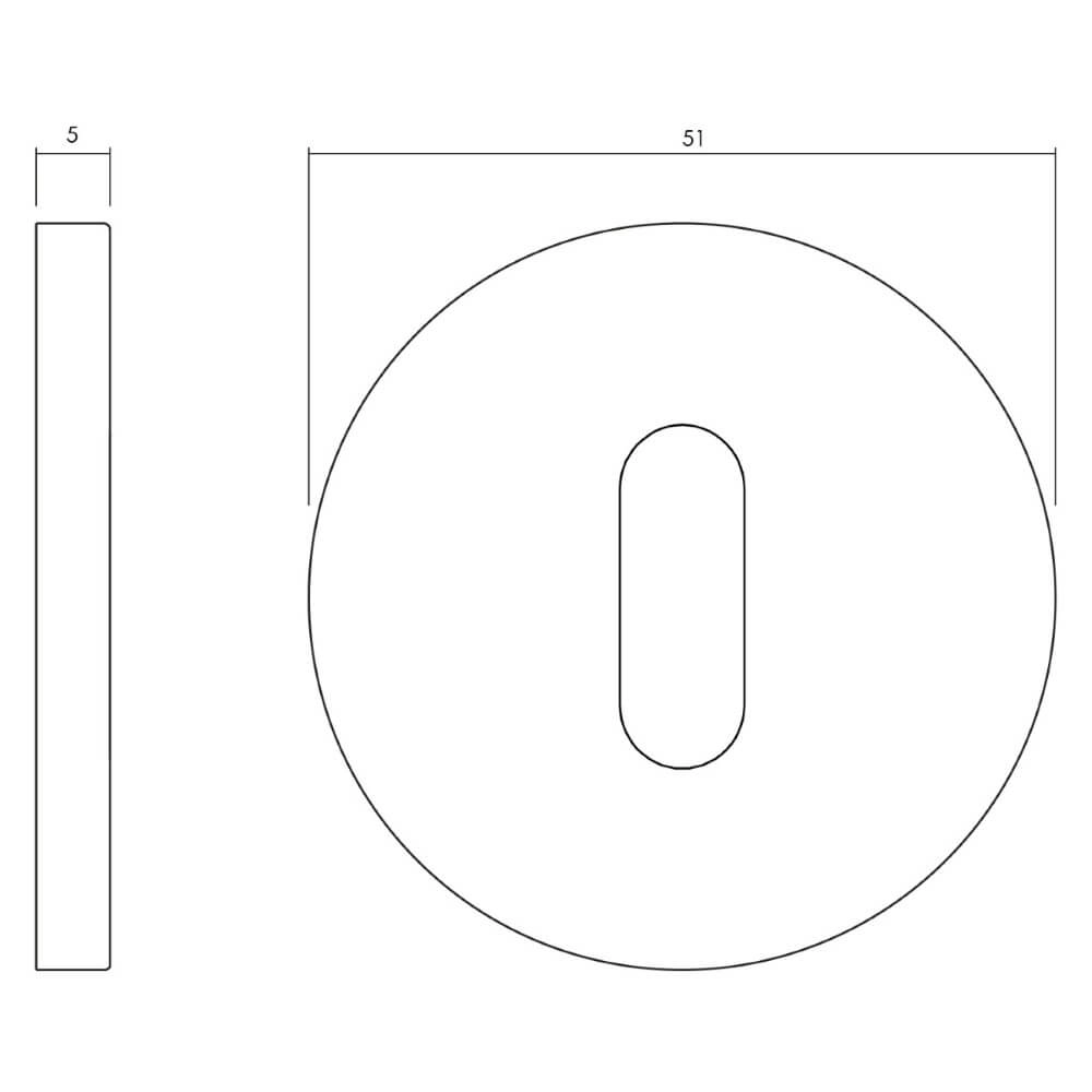 Rosace ronde Tira Trou de serrure bronze mat Olivari 8714186485361