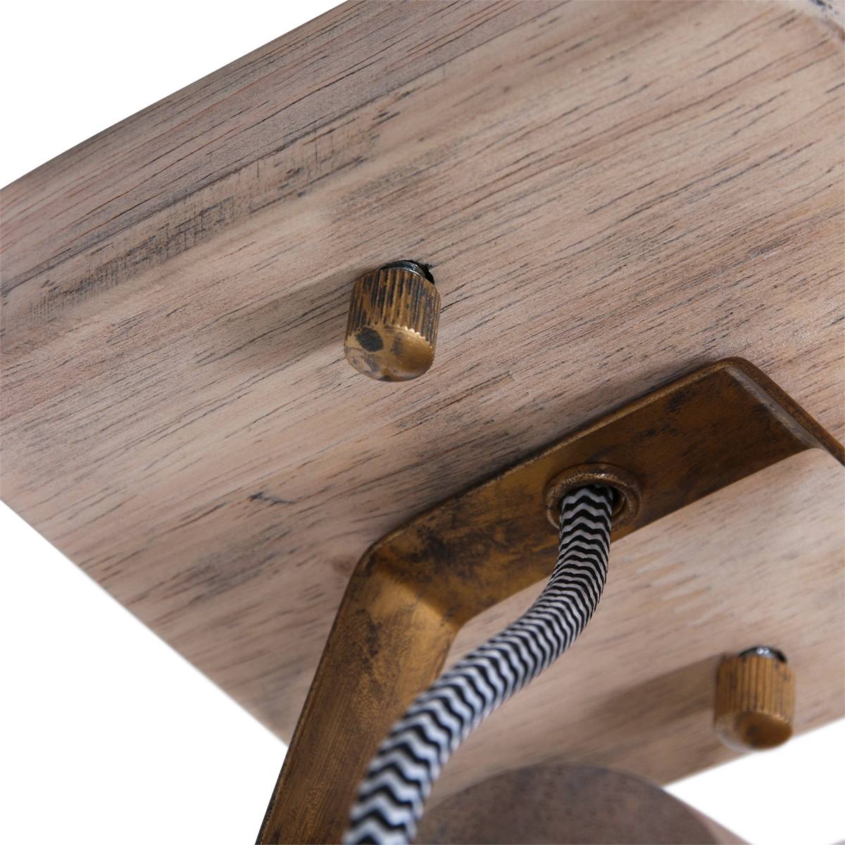 Plafonnier industriel Gearwood bronze avec bois Steinhauer 8712746135022